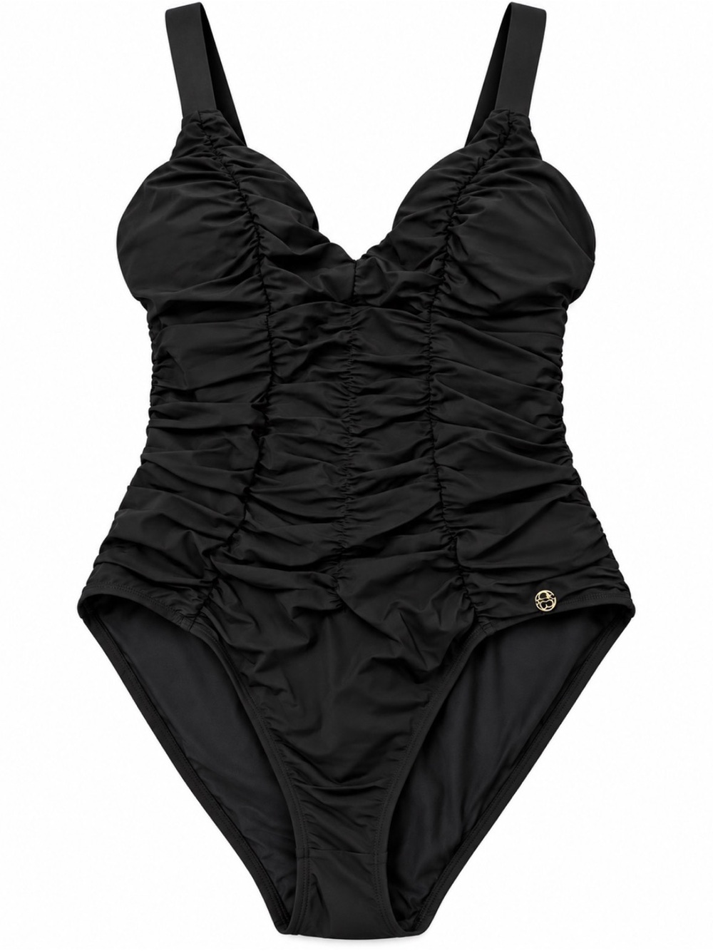Shapellx Corset Smart Sculpt Black Ruched One Piece Swimsuit Size L NWT
